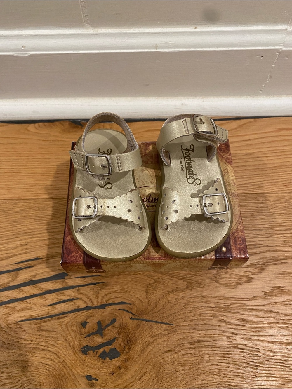FootMates Gold Toddler Buckle Sandals -